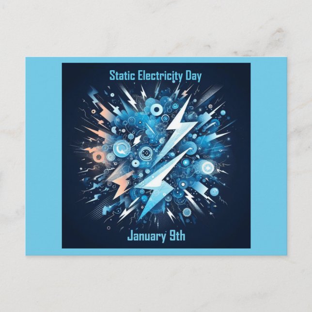 Jan 9th - Static Electricity Day Postcard (Front)