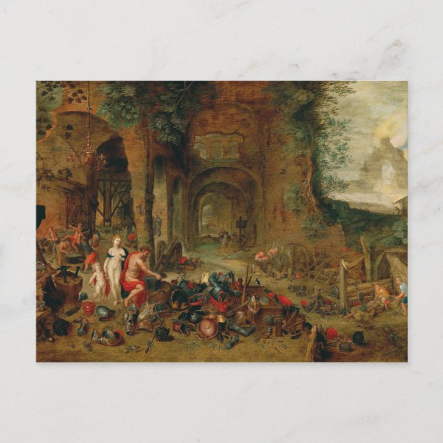 Jan Brueghel - Forge of Vulcan Postcard (Front)