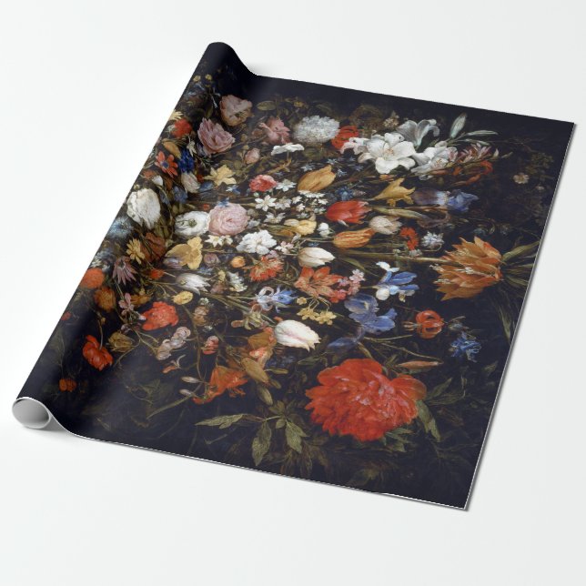 Jan Brueghel the Elder Flowers in a Wooden Vessel Wrapping Paper (Unrolled)