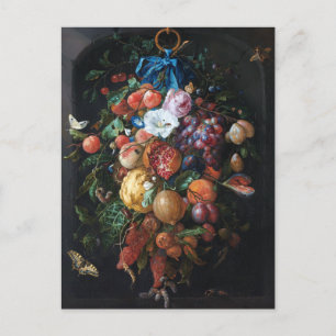 Jan Davidsz de Heem, Festoon of Fruit and Flowers Postcard