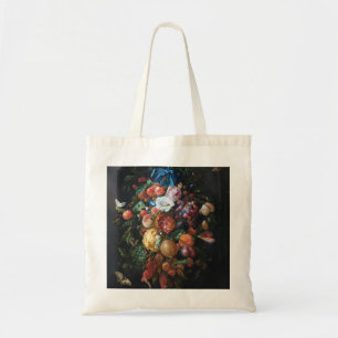 Jan Davidsz de Heem, Festoon of Fruit and Flowers Tote Bag