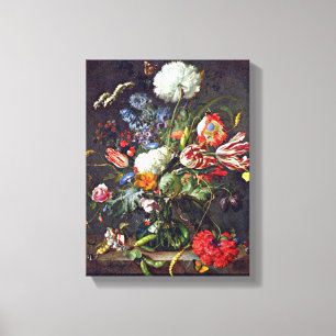 Jan Davidsz de Heem - flower vase Canvas Print