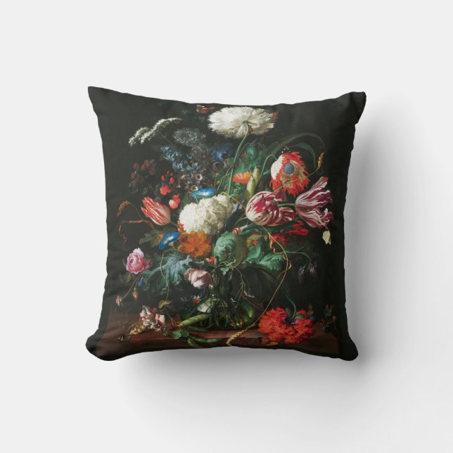 Jan Davidsz de Heem,  Vase of Flowers, 1660 Cushion (Front)