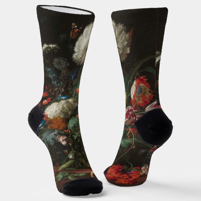 Jan Davidsz de Heem's Vase of Flowers Socks (Angled)