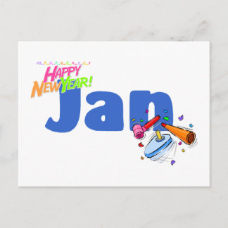 Jan (Happy New Year) Holiday Postcard
