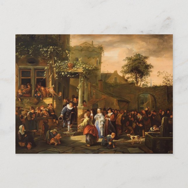 Jan Steen- A Village Wedding Postcard (Front)