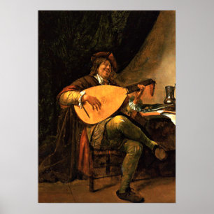 Jan Steen: Self-Portrait as a Lutenist Poster