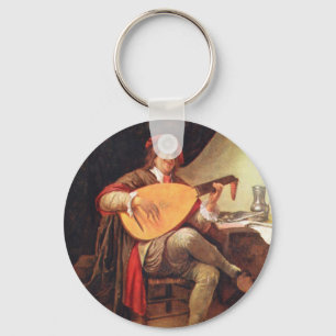 Jan Steen. Self-portrait playing the lute Key Ring