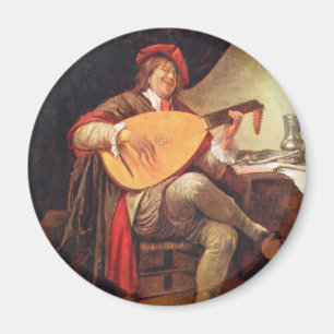 Jan Steen. Self-portrait playing the lute Magnet