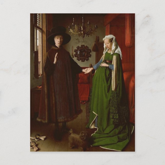 Jan van Eyck (ca. 1390-1441) The Arnolfini Portrai Postcard (Front)