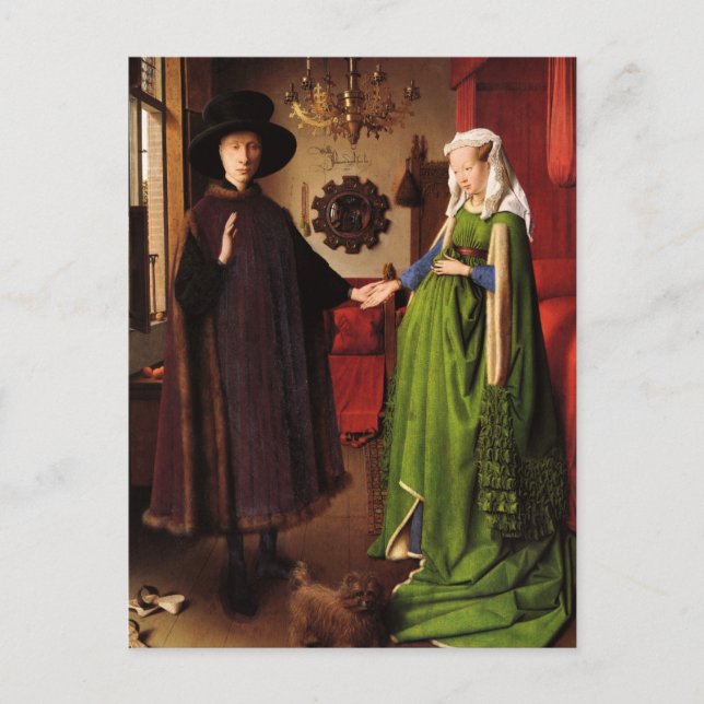 Jan Van Eyck Protrait of Giovannit Arnofini & Wife Postcard (Front)