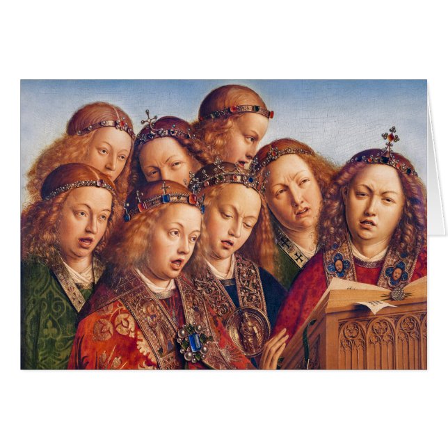 Jan van Eyck Singing angels Ghent altarpiece Card (Front Horizontal)