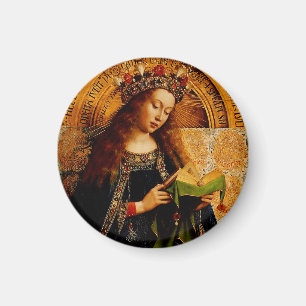 Jan van Eyck - Virgin Mary Fine Art Collection Magnet