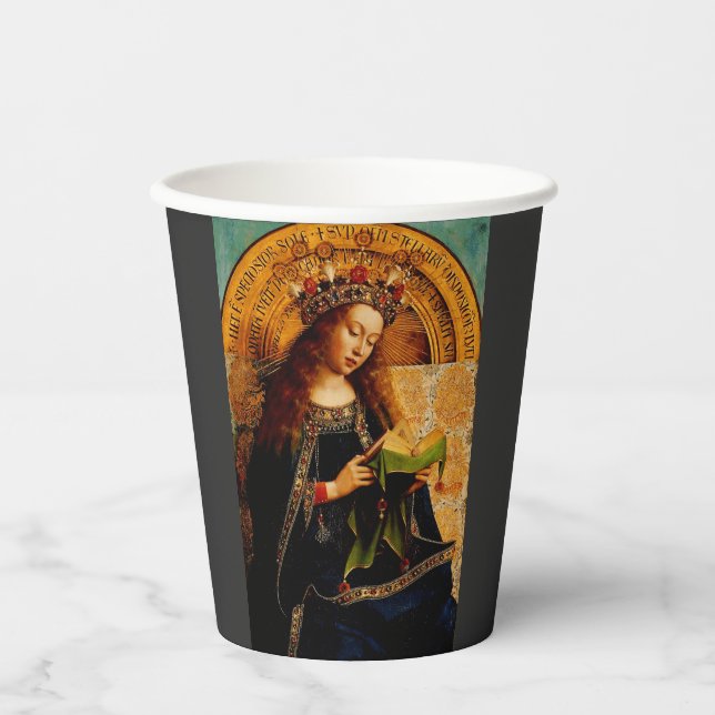 Jan van Eyck - Virgin Mary Fine Art Collection Paper Cups (Front)