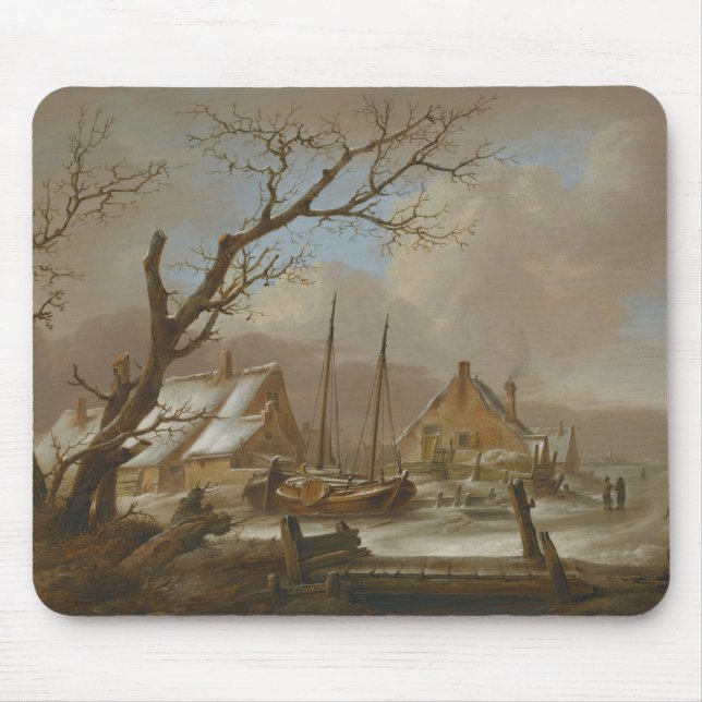 Jan van Os - A Winter Landscape Mouse Pad (Front)