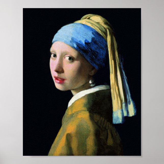 Jan Vermeer Girl With A Pearl Earring Baroque Art Poster (Front)
