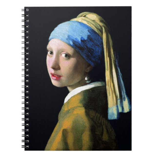 Jan Vermeer Girl With A Pearl Earring Baroque Art Spiral Notebook (Front)