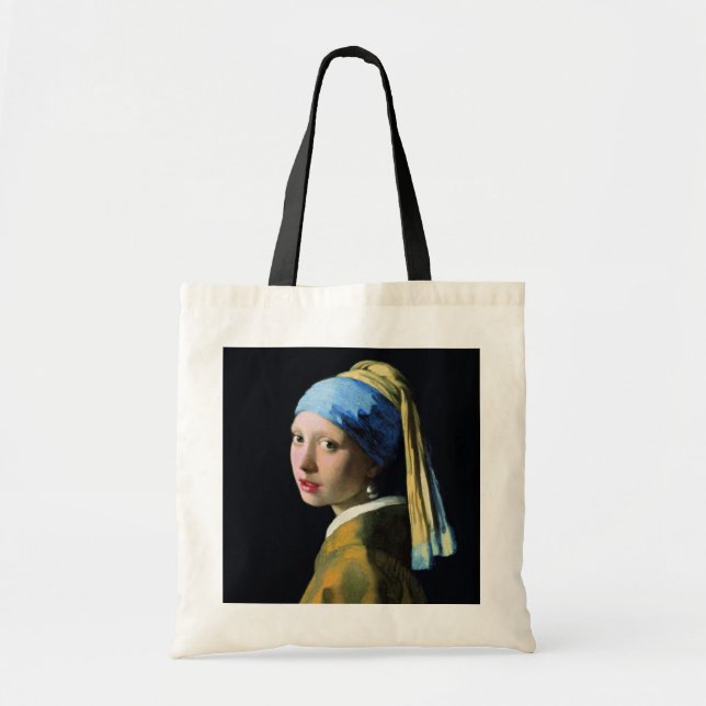 Jan Vermeer Girl With A Pearl Earring Baroque Art Tote Bag (Front)