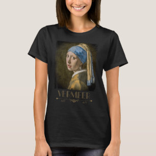 Jan Vermeer Pearl Earring Girl Baroque Painting Co T-Shirt