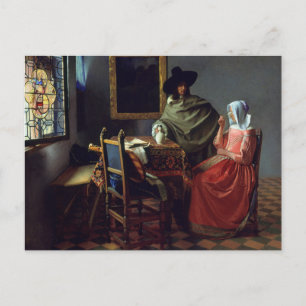 Jan Vermeer - The Glass of Wine Postcard