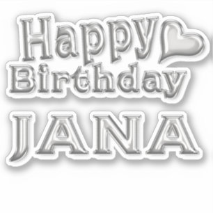 Jana Happy Birthday silver Sticker
