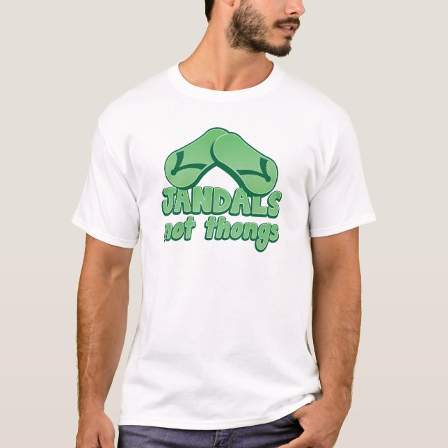 JANDALS not thongs Kiwi Aussie funny design T-Shirt (Front)