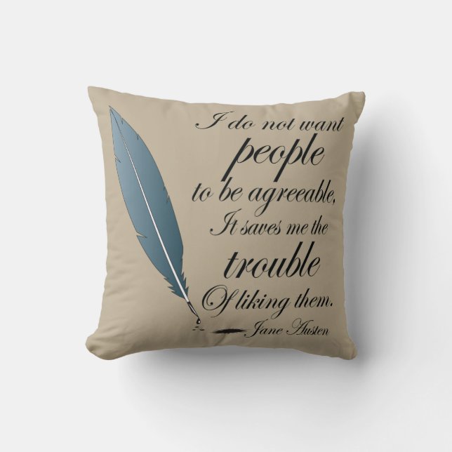 Jane Austen Agreeable People Quote Cushion (Front)