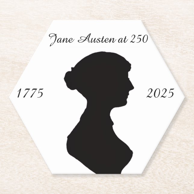 Jane Austen at 250 Paper Coaster (Front)