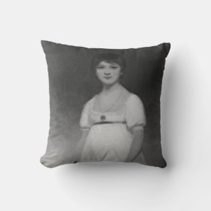 Jane Austen black and white fine art portrait Cushion