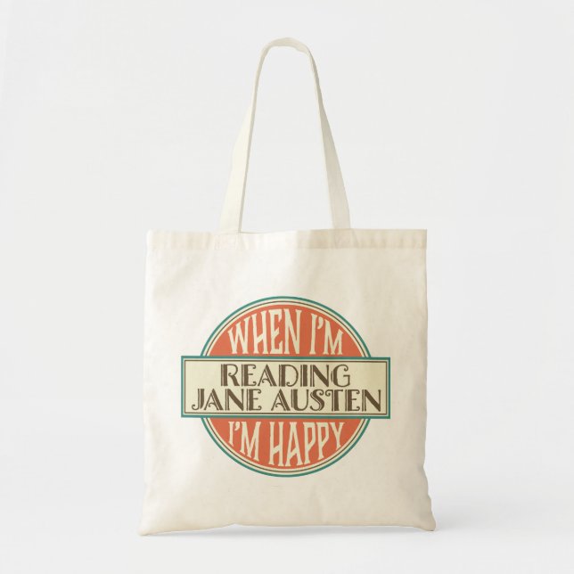 Jane Austen Book Lover Reading Gift Tote Bag (Front)