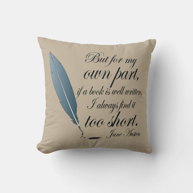 Jane Austen Book Well Written Quote Cushion (Front)