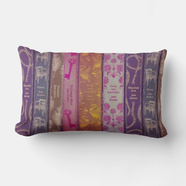 Jane Austen Books Lumbar Pillow (Front)