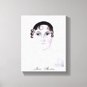 Jane Austen canvas from Original Watercolor. Print