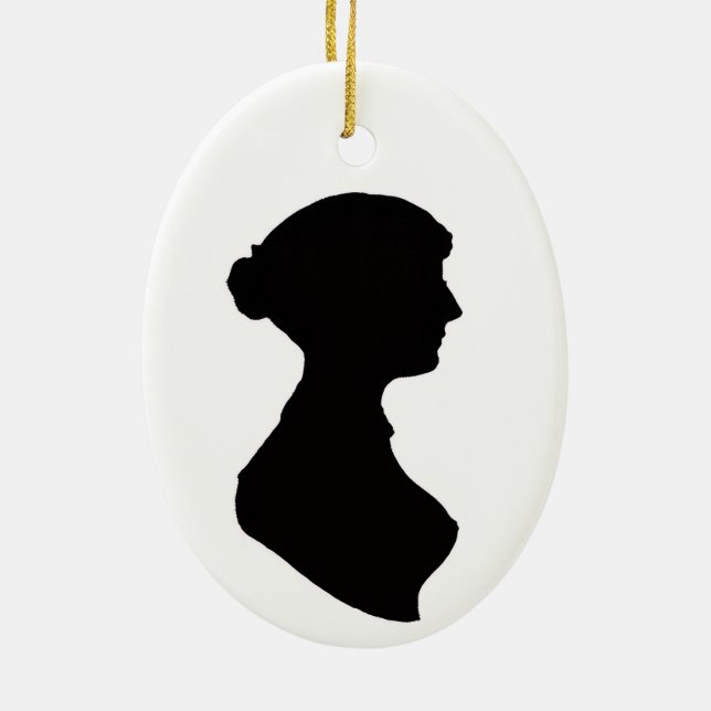 Jane Austen Ceramic Tree Decoration (Back)