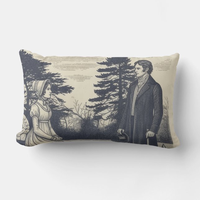 Jane Austen couples Lumbar Cushion (Front)