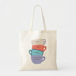 Jane Austen Cups Tote Bag