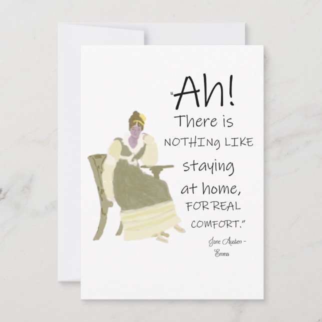 Jane Austen Emma Home Comforts Quote Invitation (Front)
