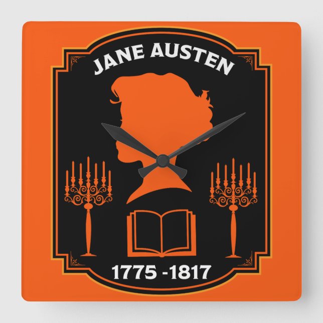 Jane Austen English Novelist Square Wall Clock (Front)