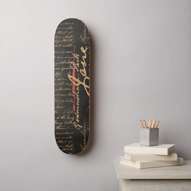 Jane Austen Handwriting Skateboard (Wall Art)