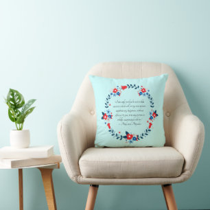 Jane Austen Happiness Quote, Pride and Prejudice Cushion