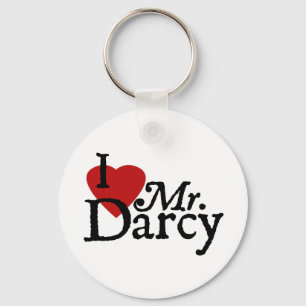 Jane Austen Heart Darcy Keychain