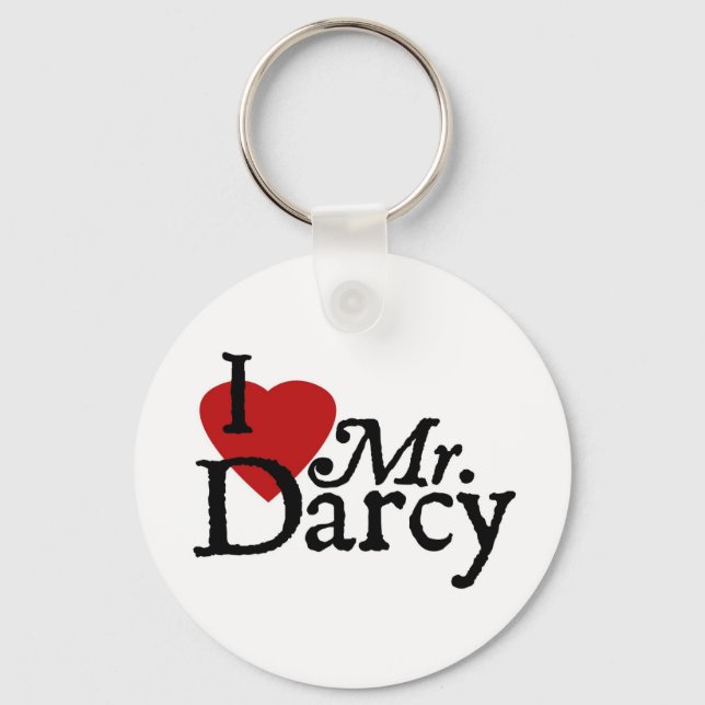 Jane Austen Heart Darcy Keychain (Front)