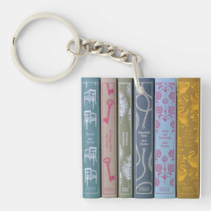 Jane Austen & her novels keychain