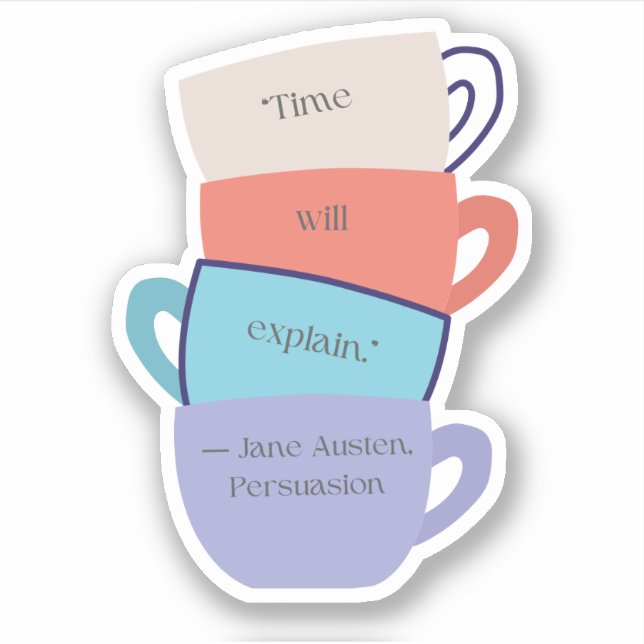 Jane Austen Inspired Sticker (Front)