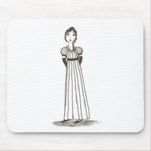 Jane Austen Inspired striped Dress Mouse Pad