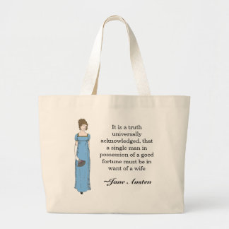 Jane Austen Lady Large Tote Bag