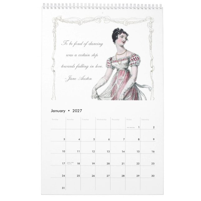 Jane Austen Love Marriage Quotations Calendar 2013 (Jan 2027)