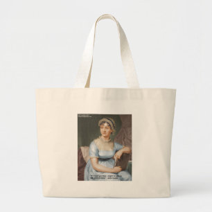 Jane Austen Loved U Less Quote On Gifts & Cards Large Tote Bag