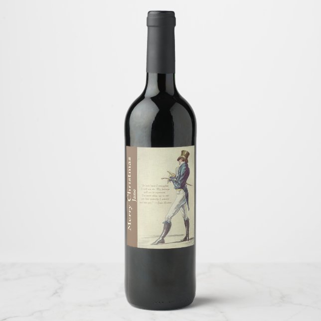 Jane Austen Mr. Darcy Personalised Wine Label (Front)