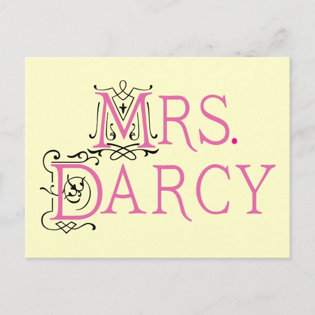 Jane Austen Mrs Darcy Gift Postcard (Front)